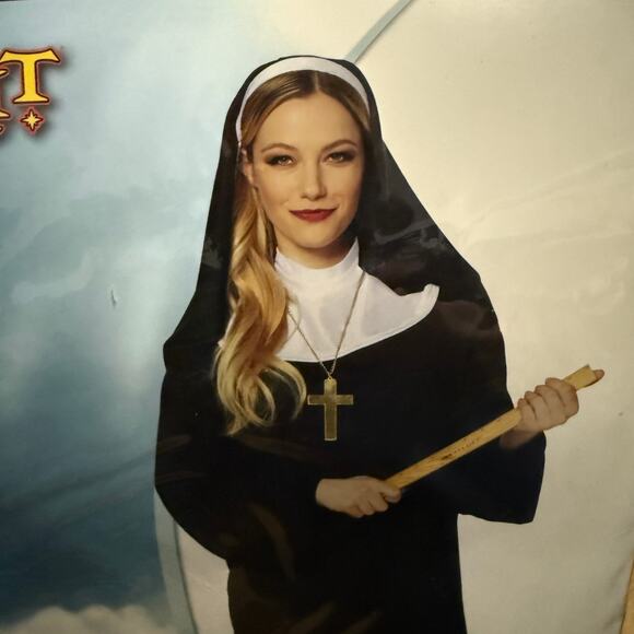 Spirit Nun Habit Costume Adult One Size Unisex Halloween Complete Costume - Picture 1 of 3
